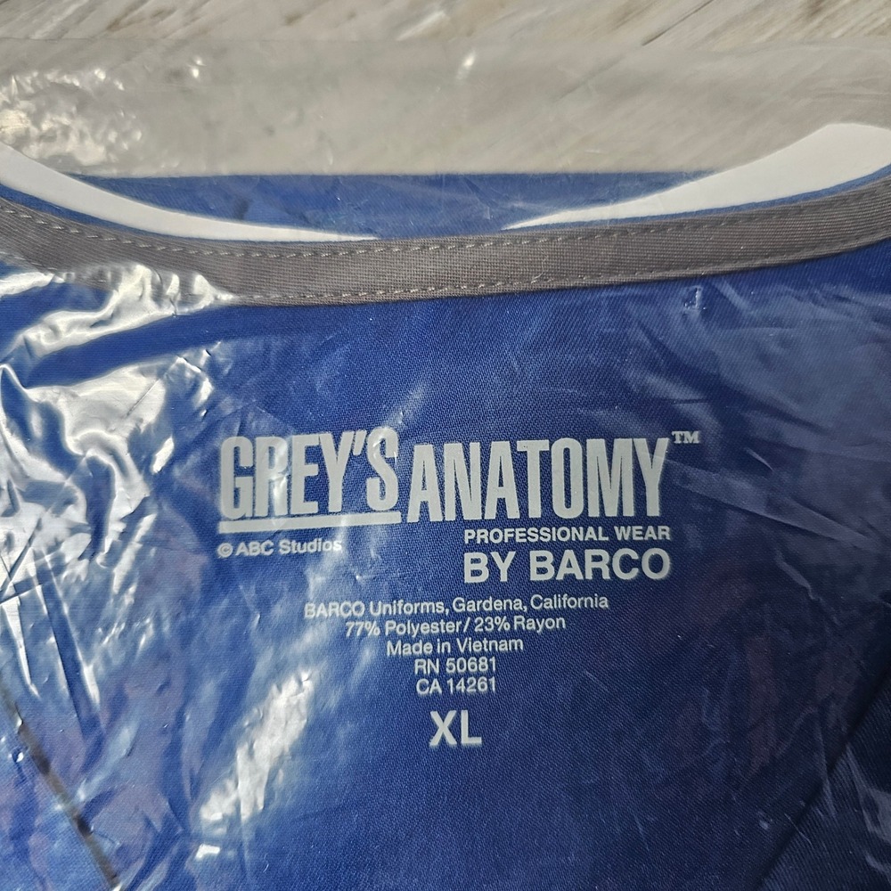 Grey's Anatomy Barco Scrub Top Women XL Galaxy Blue V Neck Nursing Medical 71166 - Picture 4 of 5